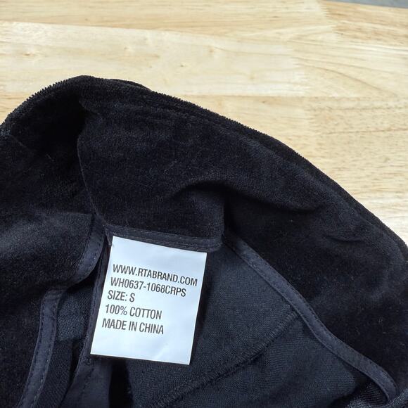 RTA NWT Margot Velvet High Rise Foldover Waist Pant Corpus Black Size S *Flaw* - Picture 7 of 13